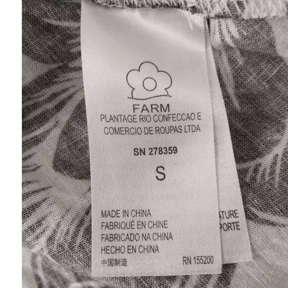 FARM Rio Black & White Beaded Linen Blend Dress | Size Small | Boho V-Neck - Picture 6 of 8